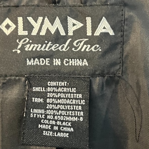 New Olympia Faux Fur Long Coat with Golden‎ Faux Lynx, Size Large - Picture 12 of 15